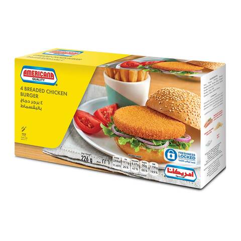 Buy Americana 4 Breaded Chicken Burger 226g in Saudi Arabia