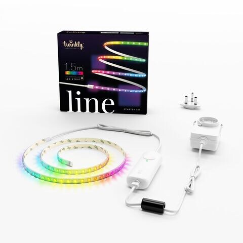 TWINKLY LINE Starter Kit - 1.5M 90 LEDs RGB App-Controlled Adhesive + Magnetic LED Light Strip Gen II - White