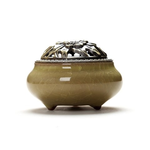Ceramic three-legged incense coil incense burner (Perlato Svevo)