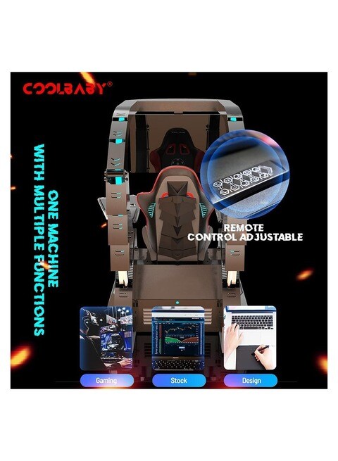 COOLBABY One-Piece Gaming Cabin Space Capsule Ergonomic Gaming Computer Seat, Lazy Seat, With Three Display Screens, Adjustable Angle