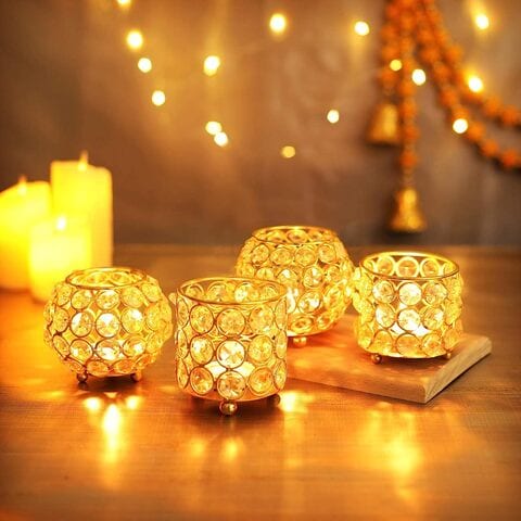 Crystal tea light deals holders