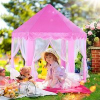Princess Castle Girls Play Tent Toy, Kids Large Fairy Playhouse Tent for Children Toddlers Indoor and Outdoor Games