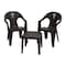 Cosmoplast Regina Chair Pack of 2 With Table Dark Brown