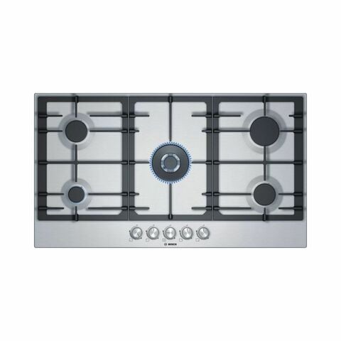 Bosch Serie 6 Gas Hob 90 Cm Stainless Steel, PCQ9B5O90M, Min 1 Year Manufacturer Warranty
