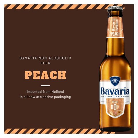 Bavaria Holland Peach Flavour Non-Alcoholic Malt Drink 330ml Pack of 6