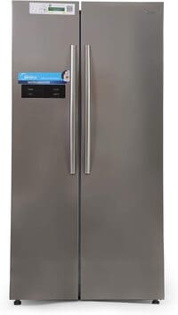 Midea 690L Gross Side By Side 2 Door Refrigerator, HC689WENS, Frost Free Fridge Freezer With Humidity Control, Electronic Touch Screen With LED Display, Multi-Air Flow, Adjustable Door Racks, Silver