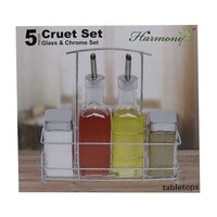 Harmony Table Top Set With Clear/Silver 4 PCS With Rack