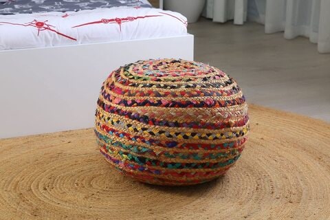 Jute ottoman on sale