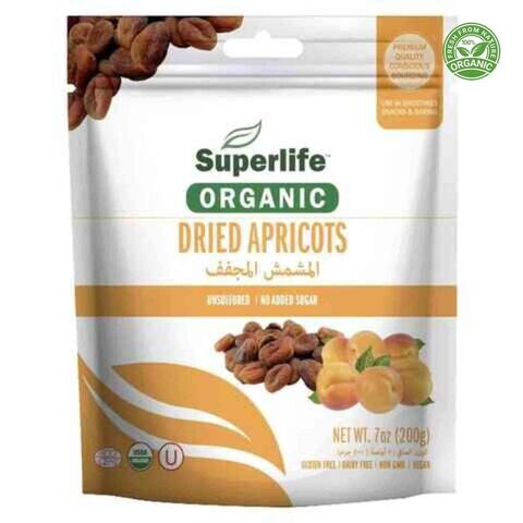 Superlife Organic Dried Apricots 200g