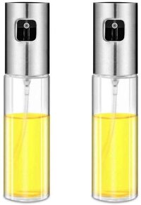 Showay 2Pcs/Set Olive Oil Sprayer Dispenser For Cooking, Glass Oil Spray Transparent Vinegar Bottle Oil Dispenser 100ml For BBQ/Making Salad/Baking/Roasting/Grilling/Frying Kitchen