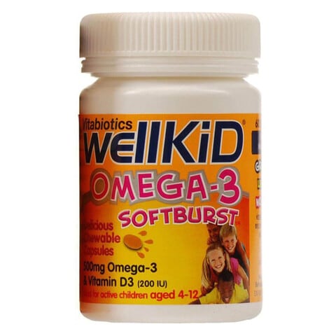 Vitabiotics Wellkid Omega 3 Softbust Capsules 60 Tablets