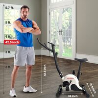 Sparnod Fitness Upright Exercise Bike for Home Gym SUB-50 - Free Installation Service - LCD Display, Height Adjustable Seat, Compact design - Perfect Cardio Exercise Cycle Machine