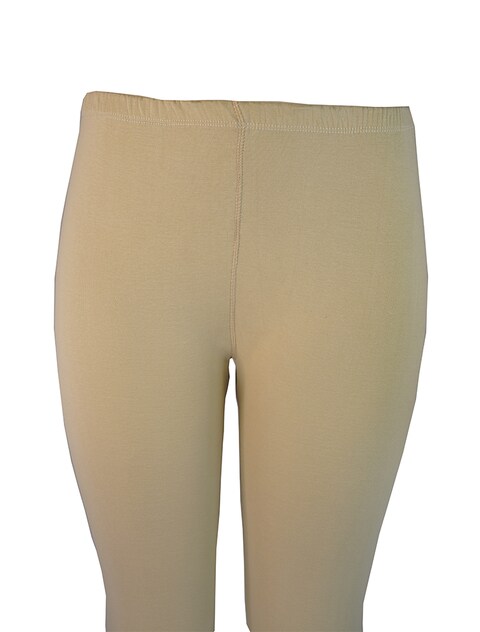 3- Pieces Full Length inner Leggings Cotton 100% with Elasticized Waistband Women Beige 4XL