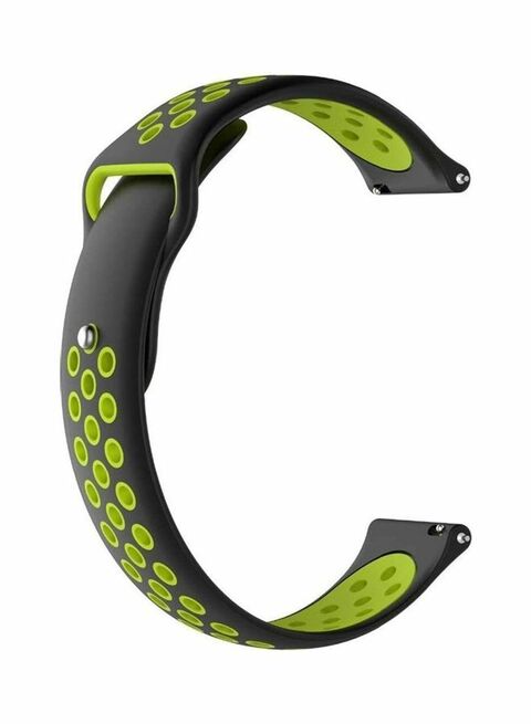 HuHa Silicone Dotted Replacement Band For Huawei Watch GT2, 42mm Black/Green