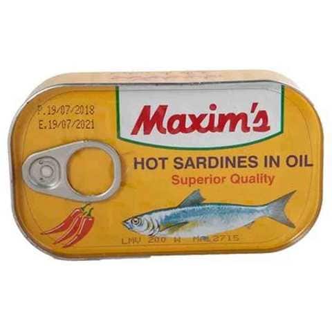 Maxim&#39;s Sardine In Vegetable Oil With Chilli 125 Gram