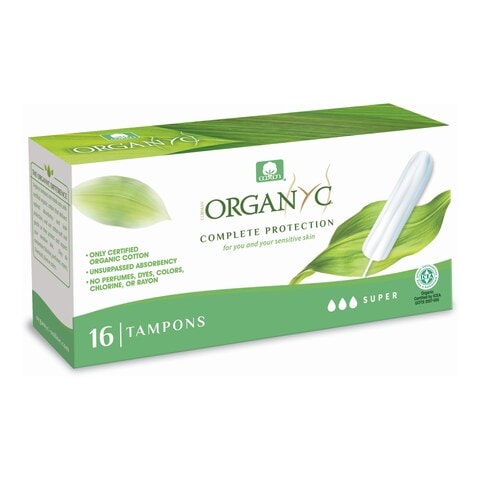 Organyc Complete Protection Tampons With Applicator Super White 16 Tampons