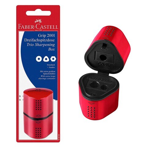 Faber-Castell Grip 2001 3 Hole Sharpener Red