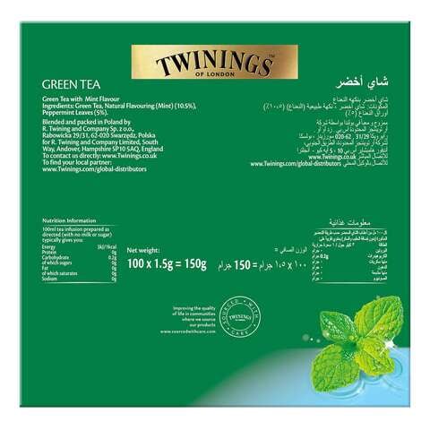 Twinings Green Tea And Mint 100 Tea Bags