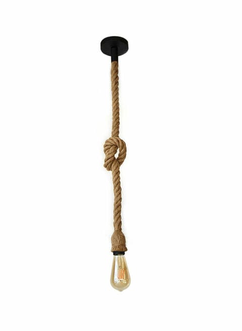 Indoor Veronica Suspension Pendant Retro Style Hanging Rope Light Brown 115cm