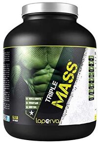 Laperva Mass Gainer Triple Mass Weight Gainer Protein Powder, Muscle Growth And Body Fuel With 1316 Kcal 19 Vitamin &amp; Minerals Vanilla Caramel, 6.1 Lb