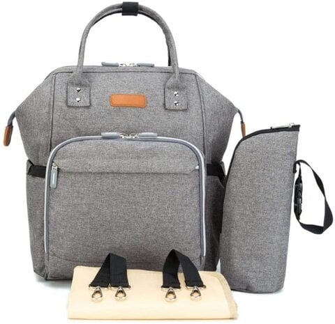 اشتري Kidsland Honelevo Diaper Changing Bags, Unisex Baby Bags Multifunction Travel Back Pack For Mom And Dad With Changing Pad And Stroller Straps And Insulated Pocket For Bottle Storage, Gray في الامارات