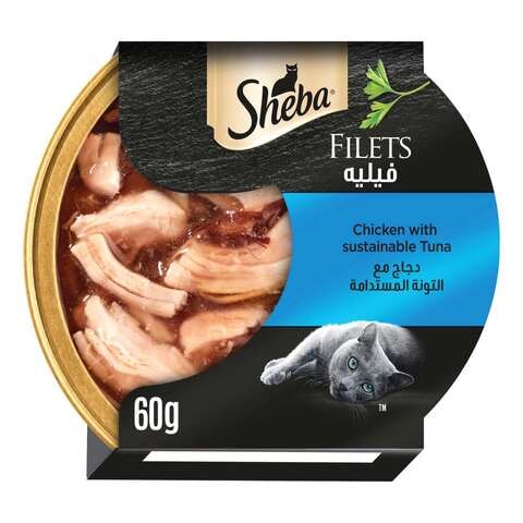 Sheba Filets Chicken With Sustainable Tuna Wet Cat Food 60g