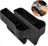 Vlatuo Car Seat Gap Filler Organizer 2 Pack Front Seat Storage Box With Cup Holder Multifunctional Pu Leather Auto Console Side Storage Box For Cellphones Keys Cards Wallets Sunglasses