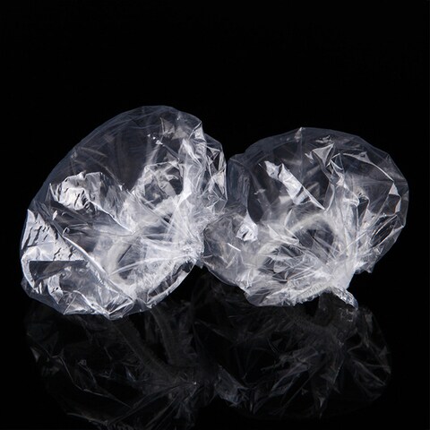 Generic-100PCS Transparent Plastic Ear Protector Disposable Hair Dyer Ear Covers Bathing Shower Ear Caps