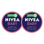 اشتري NIVEA Baby My First Cream Natural Almond And Sunflower Oil White 150ml Pack of 2 في الامارات