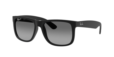Ray-Ban Justin Classic Unisex Full Rim Square Plastic Black Sunglasses RB4165-622/T3-55
