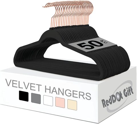 50 Pack Non-Slip Premium Velvet Clothing Hangers with 360 Degree  Rotatable-Hook