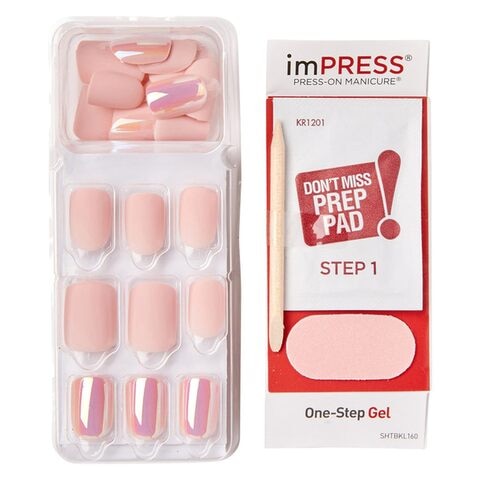 Impress Press-On Manicure False Nails BIPA040C Pink Pack of 30