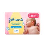 Buy Johnsons Baby Wipes Extra Sensitive 98% Pure Water 56 count Pack of 4 in Saudi Arabia
