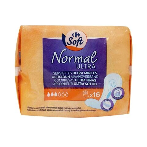 Carrefour Pads Ultra Thin Normal Non Wings x16