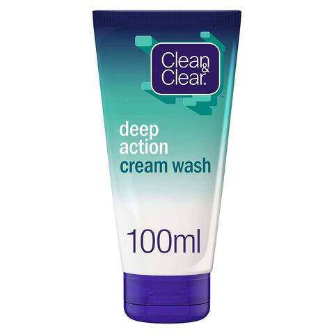 Clean &amp; Clear Cream Wash, Deep Action - 100 ml