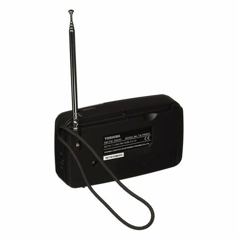 Toshiba Portable Pocket Radio With AM/FM Black TX-PR20