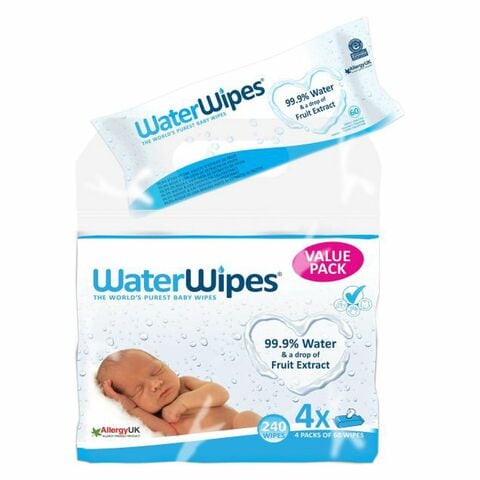 Water Wipes Purest Baby Wipes White 60 Wipes Pack of 4