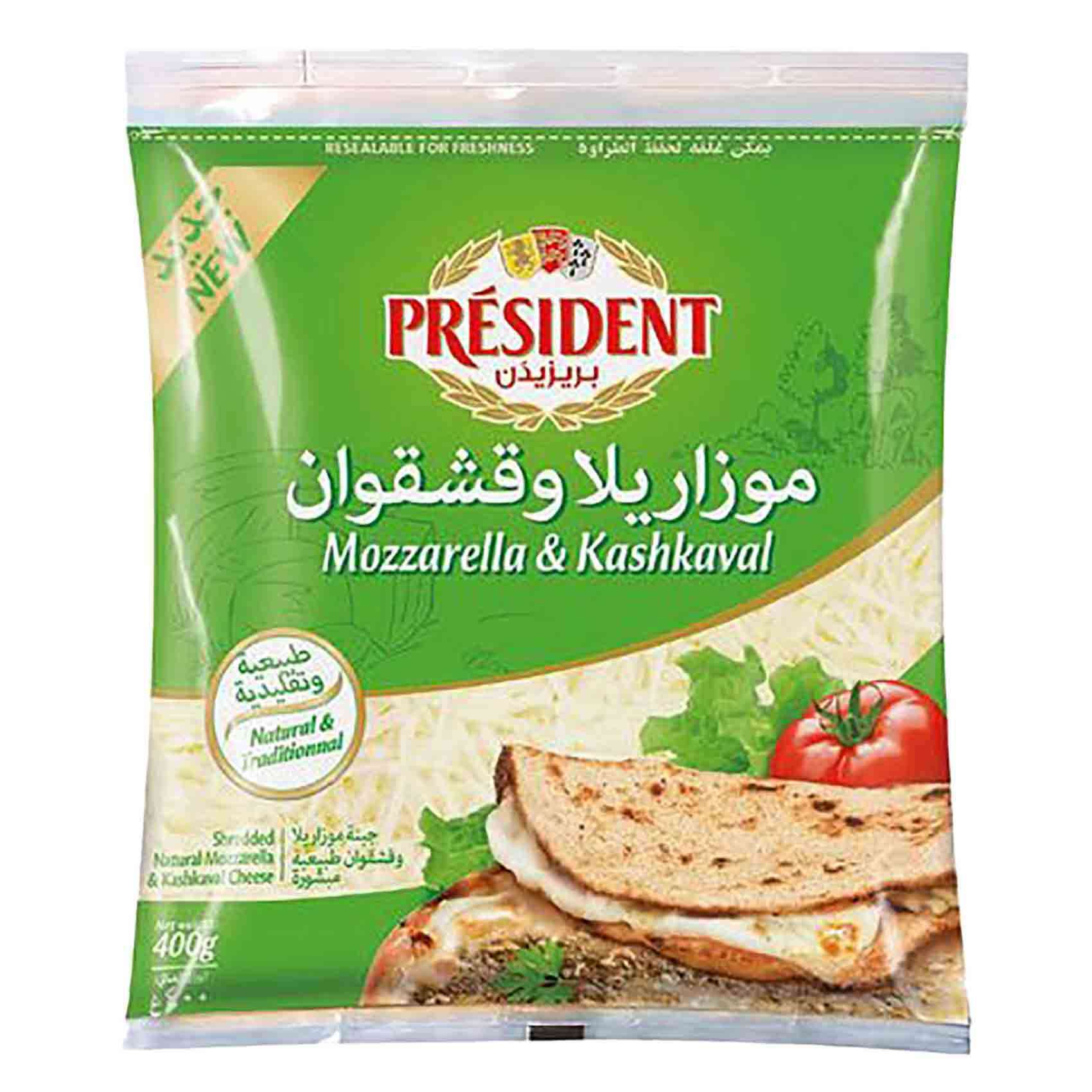 Buy President Mozzarella and Kashkaval 400g Online Shop Fresh Food on