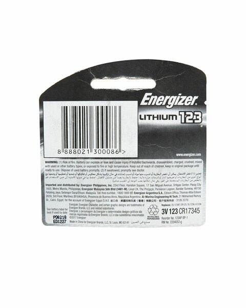 Energizer Lithium Photo Batteries 3V 123A