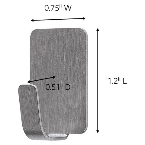 Command 17031SS-4ES Stainless steel metal hooks, small, Silver color. 4 hooks and 5 strips/pack