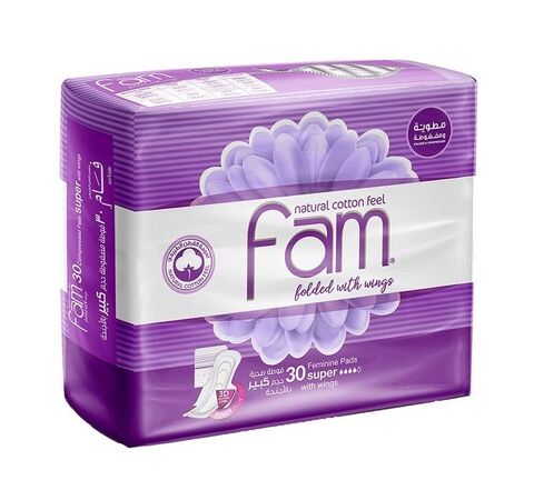 Fam Feminine Pads Super With Wings 30 Pieces