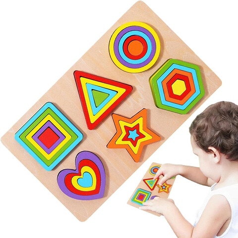 27 pcs Geometric Shapes Wooden puzzles for Motessori Learning