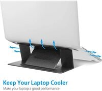 Aiwanto Laptop Stand Folding Portable Notebook Holder for Desk Adjustable Foldable Desktop Stand for iPad Tablet (Black)