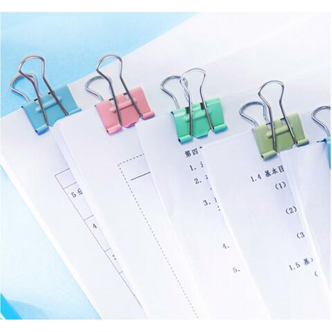 Aiwanto 40 Pcs Binder Clips Office Paper Clips 19mm Binder Clips(Multicolored)