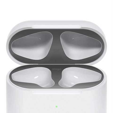 Elago - Dust Guard for 2nd Generation Apple Airpods (2 Sets) - Matt Dark Gray