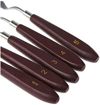 Generic 5Pcs Stainless Steel Palette Knife Mixed Scraper Set Spatula Knives For Artist Oil Painting