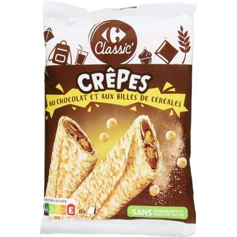 Buy Carrefour Crepes Chocolate Filling With Biscuit Balls 256g in Saudi Arabia