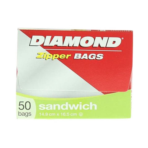 Diamond Sandwich Zipper Bags Clear 50 countx12