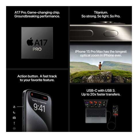 Apple iPhone 15 Pro Max 256GB 5G LTE Black Titanium