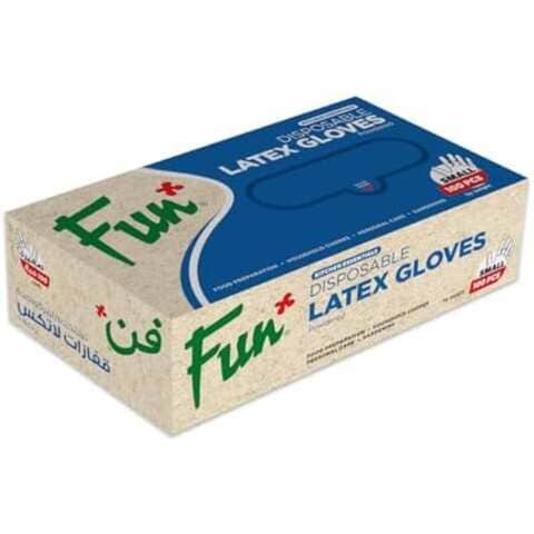 Fun Disposable Latex Gloves Medium Clear 100 PCS